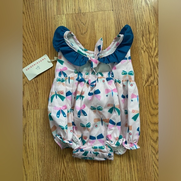 Smockingbird butterfly romper 12M Nwt - Picture 3 of 6